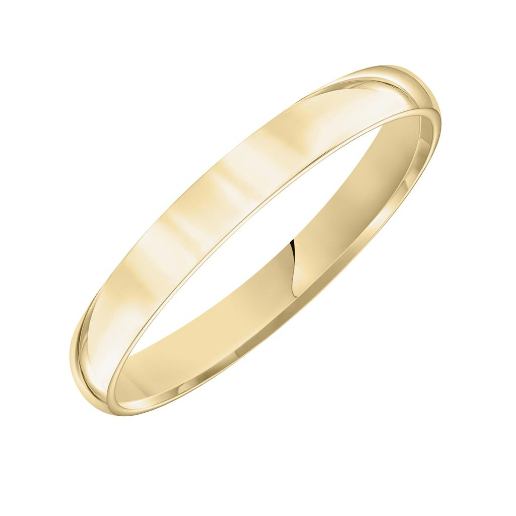 14K Yellow Gold 3mm Comfort Fit Low Dome Wedding Band Size 8