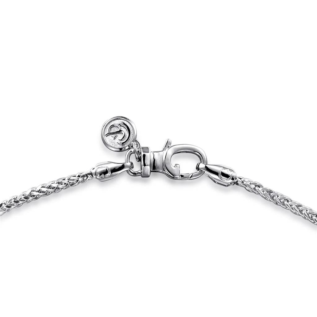 Sterling Silver Solid Wheat Chain Necklace - 22"