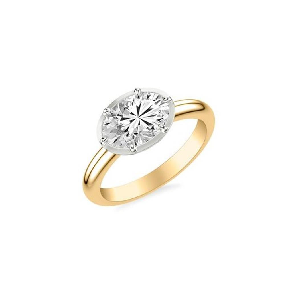 14kt Two-Tone Contemporary Colette Engagement Ring Mounting – Size 6.5