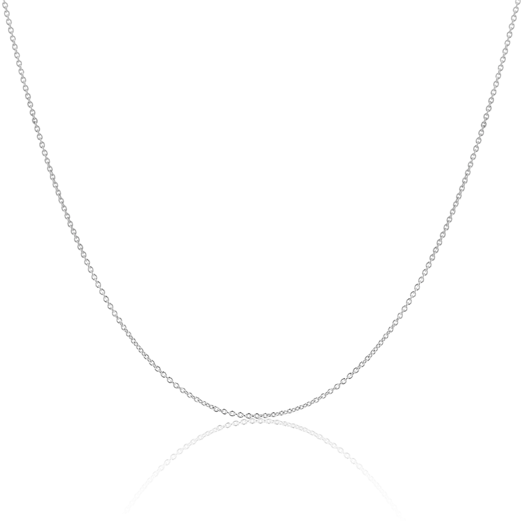 14K White Gold Diamond-Cut 1.3mm Cable Chain Necklace | 18 Inch
