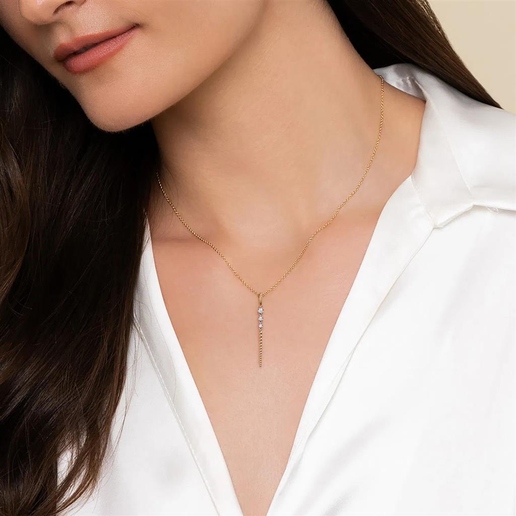 14KT Two-Tone Bujukan Punk Diamond Drop Necklace
