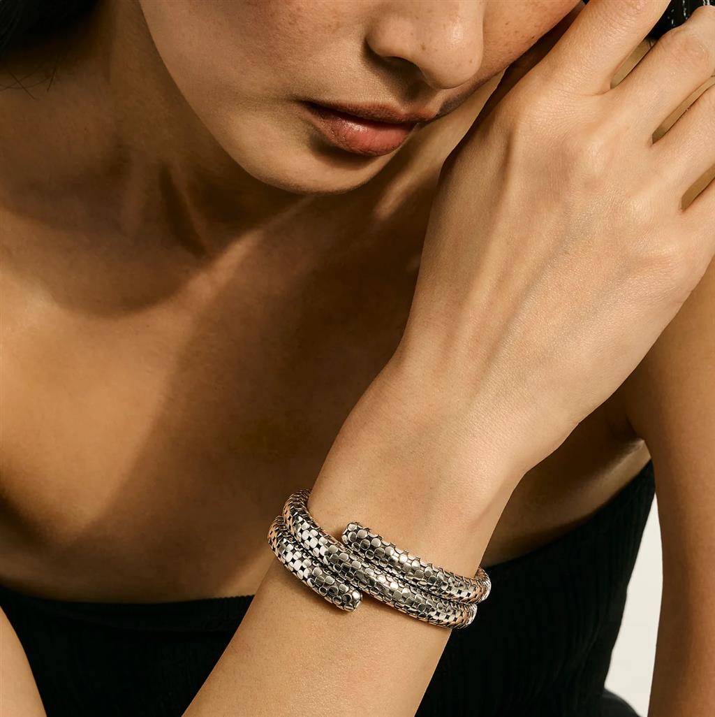 Dot Coil Bracelet, Sterling Silver