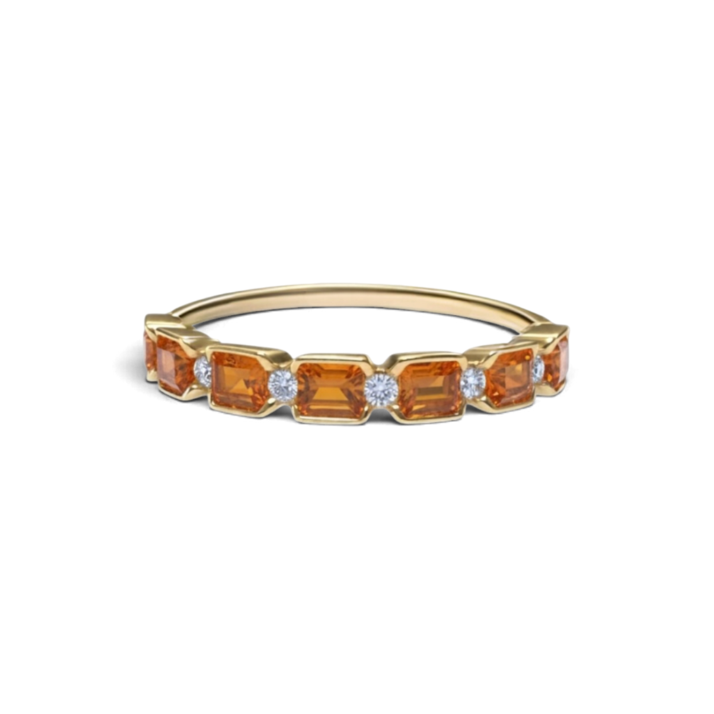 14KT Yellow Gold Citrine And Diamond Ring