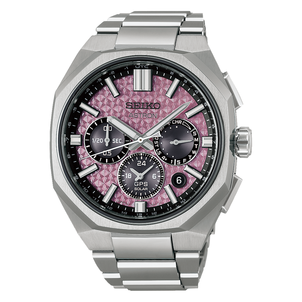 Astron GPS Solar Dual-Time Chronograph Titanium Crystal Pink Dial Limited Edition Watch – HAB006