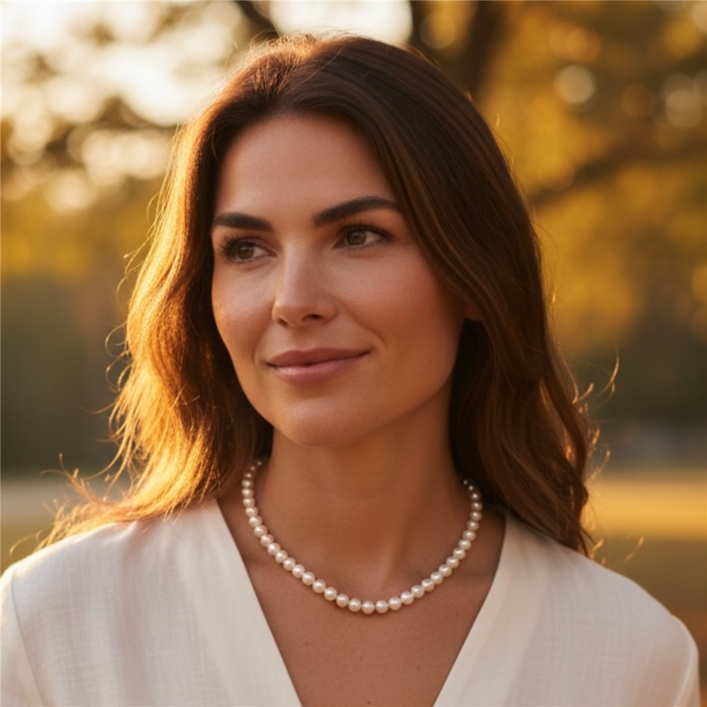 Pearl Strand Necklace with 14kt White Gold Clasp (61 Pearls, 18")