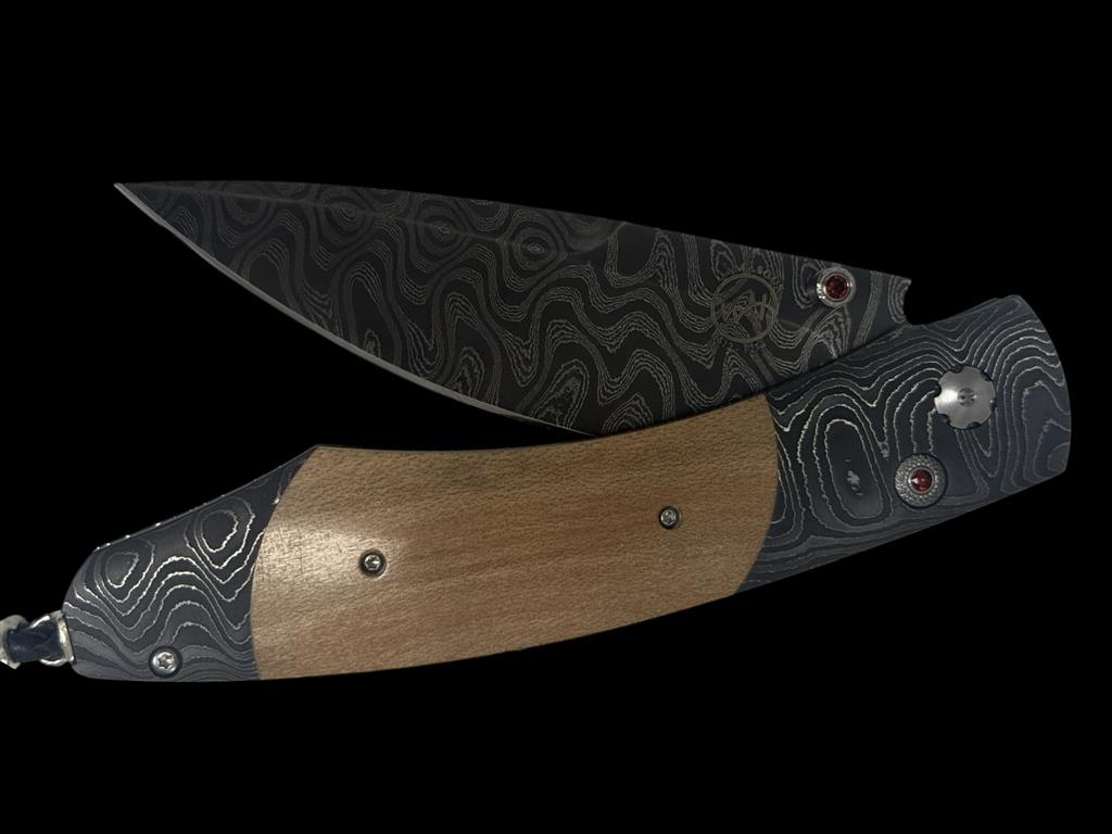 William Henry Spearpoint “Hoosiers” Damascus Knife with Historic Indiana University Wood