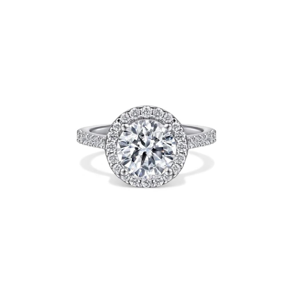 14kt White Gold Halo Diamond Engagement Ring