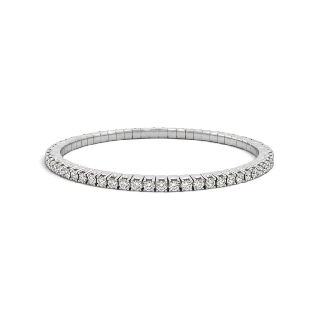 14KT White Gold 3.40ct Diamond Stretch Tennis Bracelet