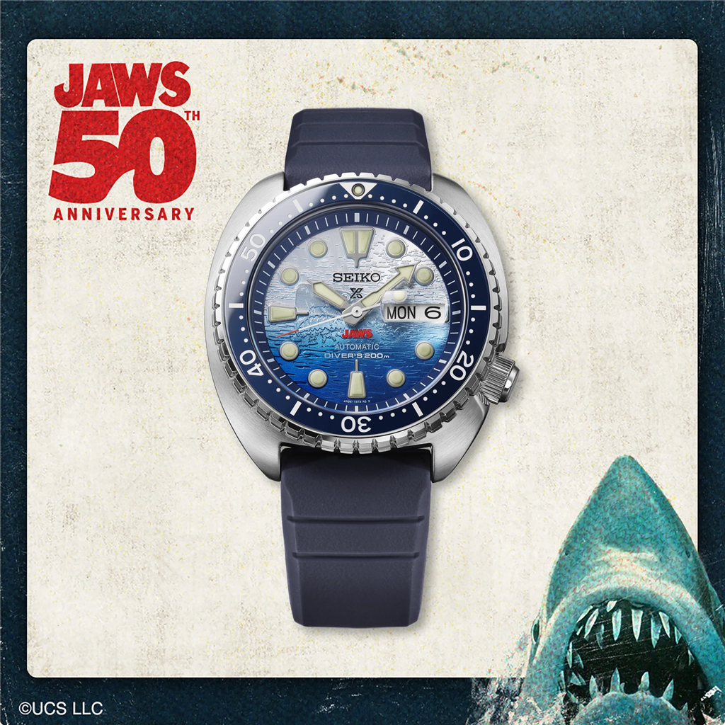 Seiko SRPL81 Jaws 50th Anniversary Limited Edition Stainless Steel Blue Dial Diver Watch