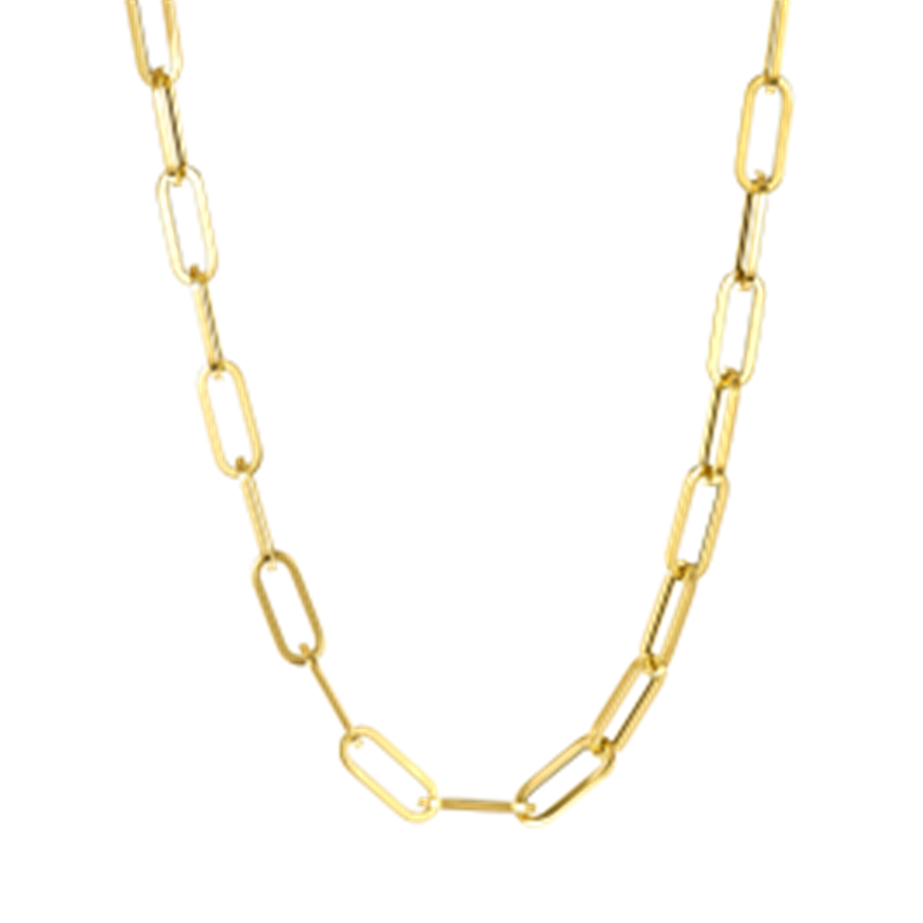 14Kt Yellow Gold Paperclip Chain Necklace