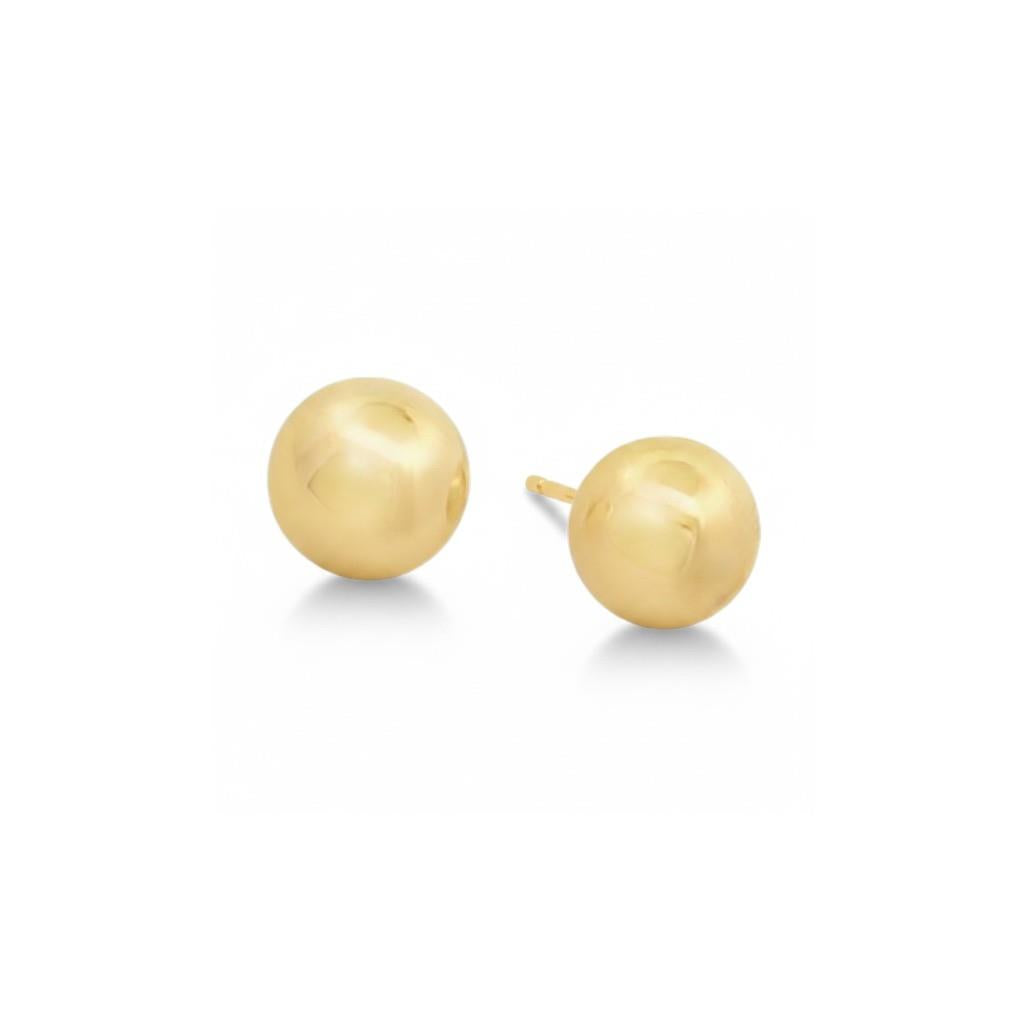 14K Yellow Gold 8mm Ball Stud Earrings
