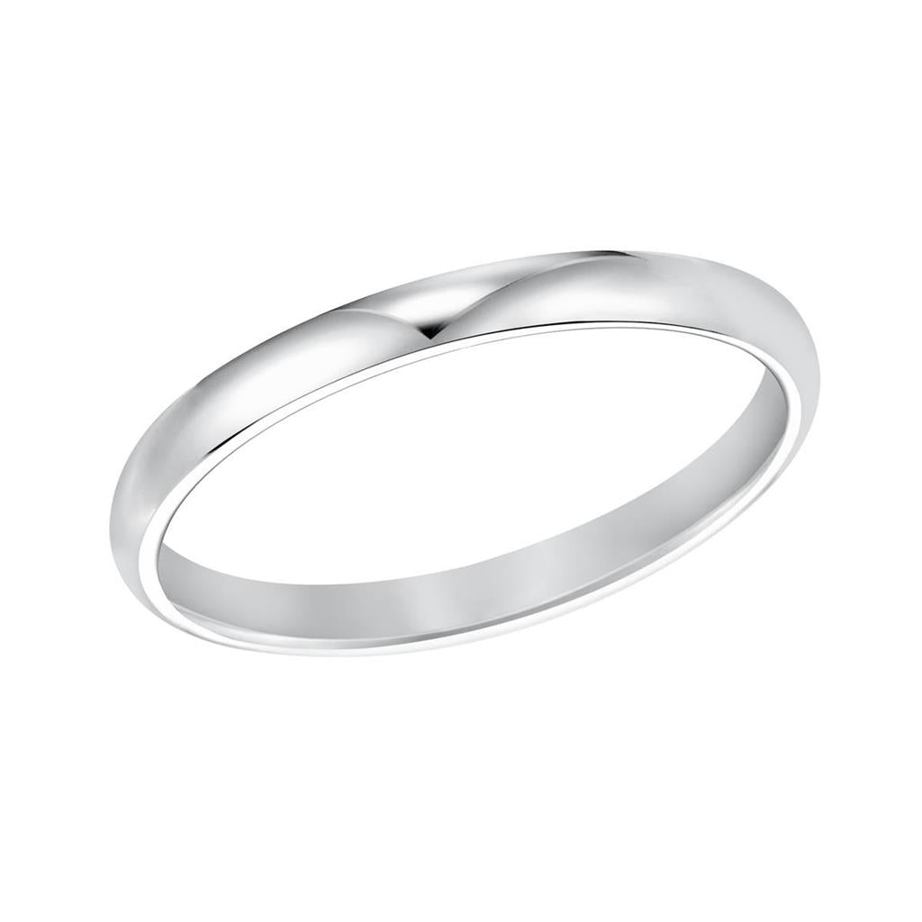 14kt White Gold 2mm Low Dome Comfort Fit Wedding Band
