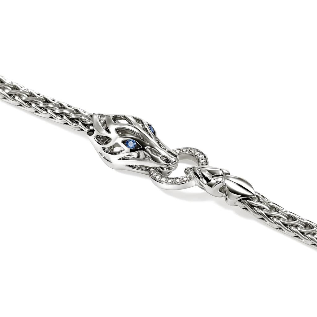 Sterling Silver Diamond & Blue Sapphire Naga Bracelet  – 3.5mm BUP603752BSPDIXUM