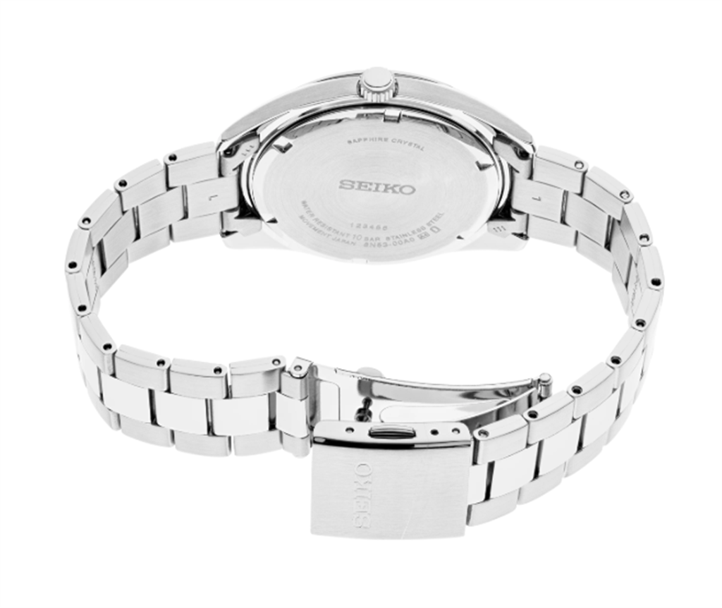 Seiko Essentials Stainless Steel Charcoal Dial Watch