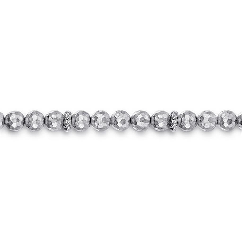 925 Sterling Silver Faceted Bead Bracelet