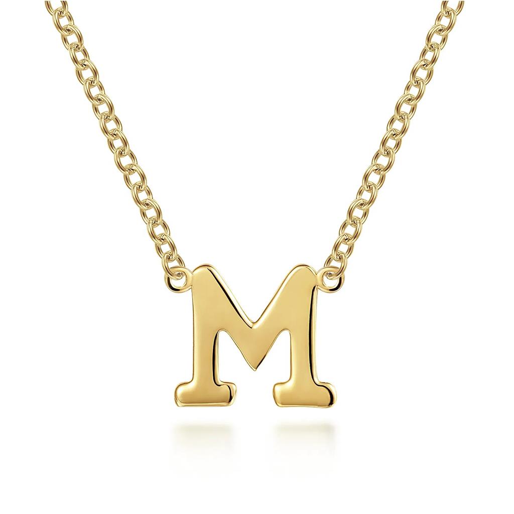 14kt Yellow Gold Initial “M” Necklace