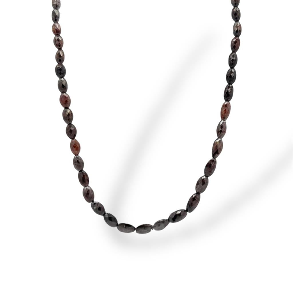 14kt Rose Gold 30.50ct Brown Diamond Faceted Rondelle Necklace – 16