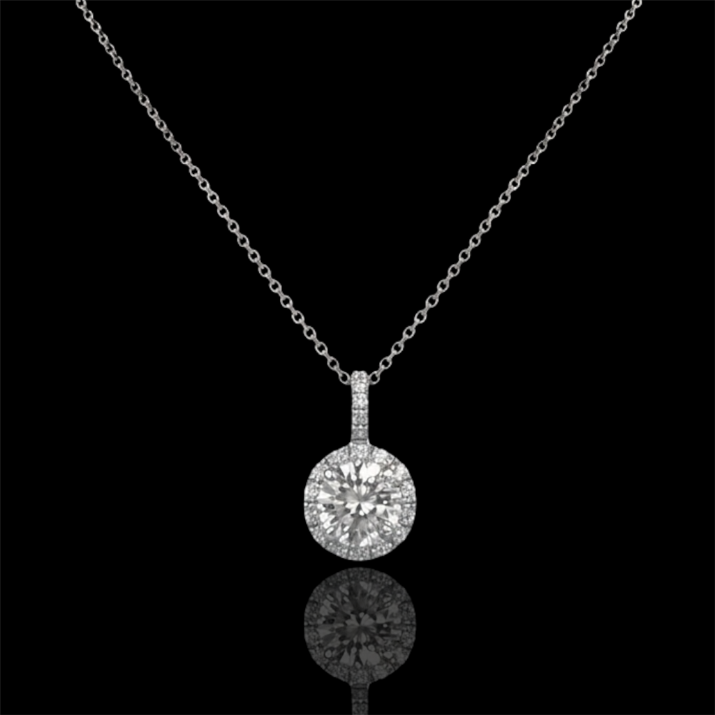 Eternity Round Diamond Halo Pendant