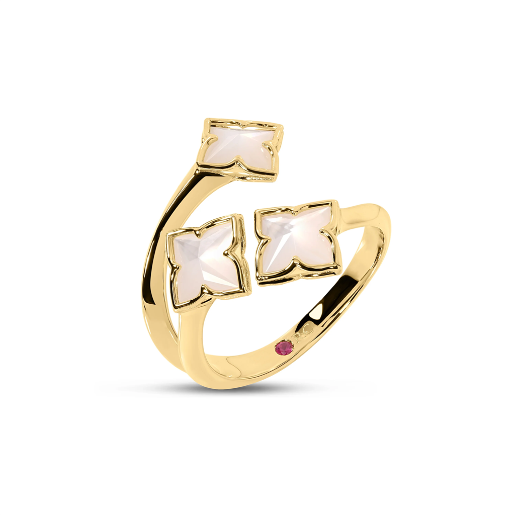18kt Yellow Gold Roberto Coin Mother-of-Pearl Flower Ring