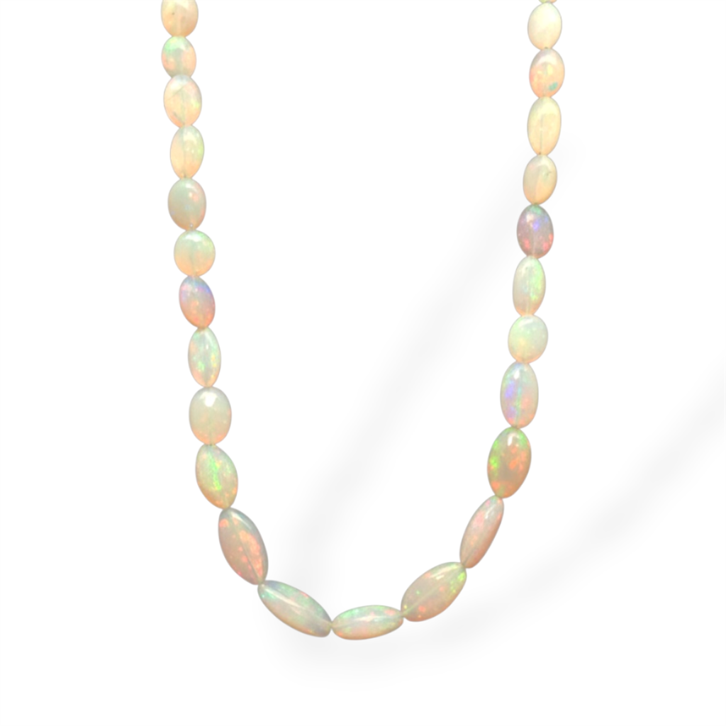 14KT Yellow Gold Ethiopian Opal Strand Necklace