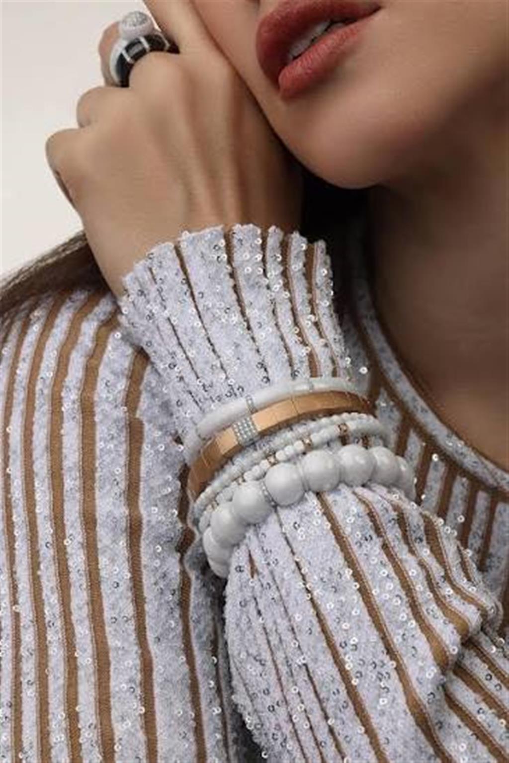 Demeglio White Ceramic & 18KT White Gold 0.54ct Diamond Bracelet