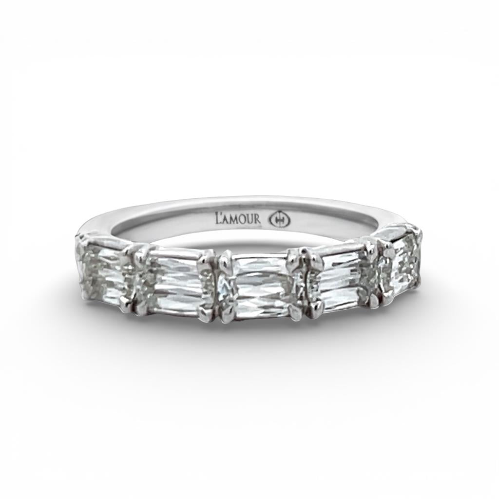 14kt White Gold 0.97ct L’Amour Crisscut Diamond Wedding Band