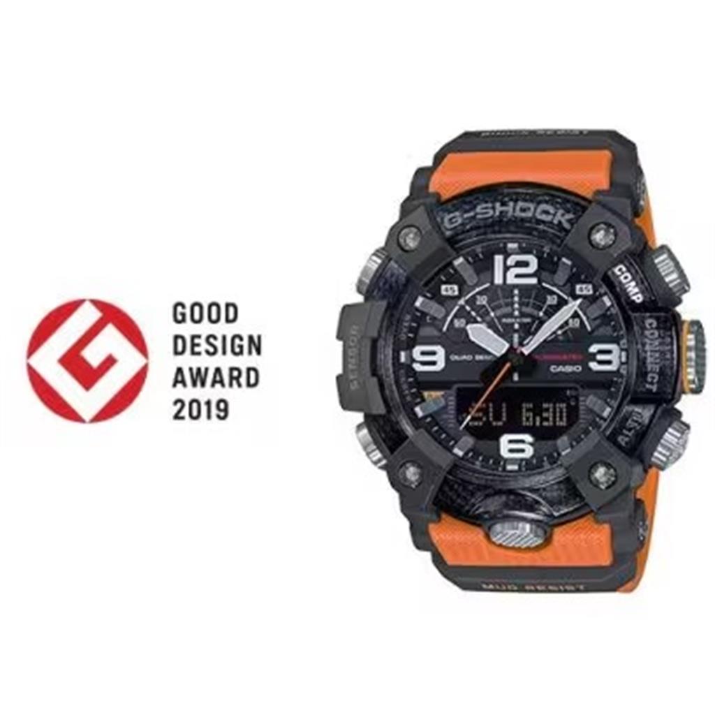 G-Shock Carbon Fiber-Orange Resin Black Index/Arabic Dial Mudmaster - GGB100-1A9