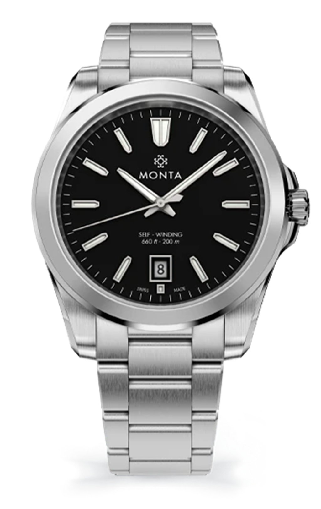 Noble 40mm Black Dial Stainless Steel Automatic Watch