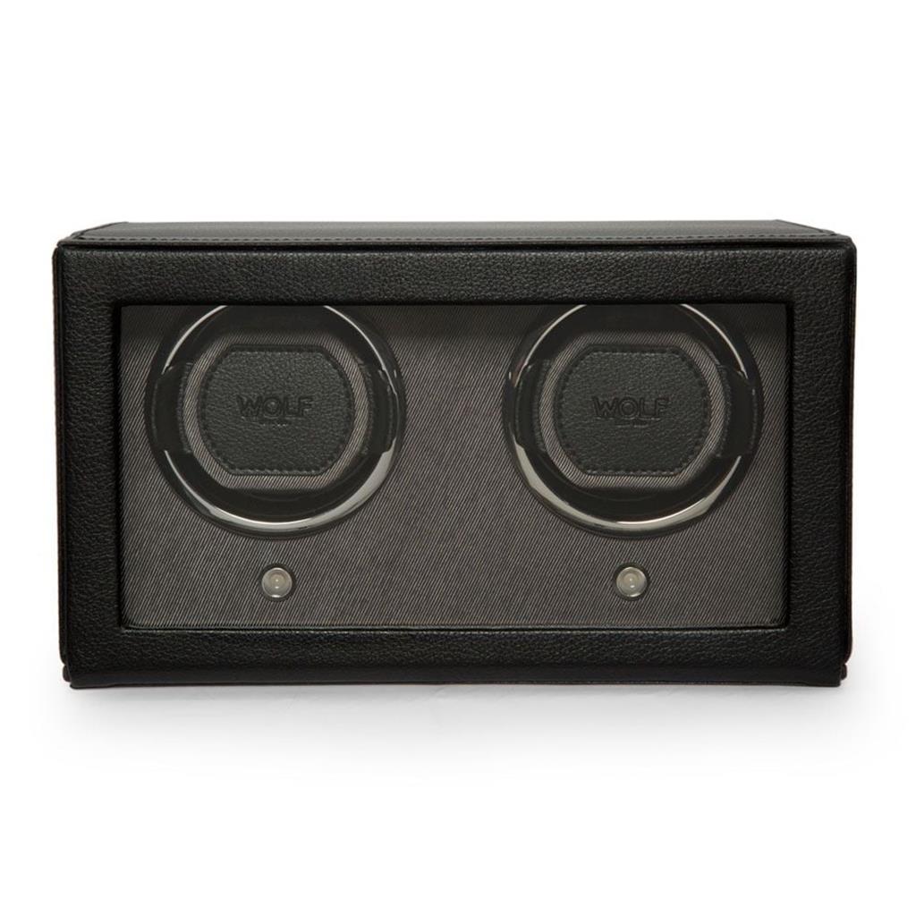 Wolf Cub Double Watch Winder with Cover 461103 – Black