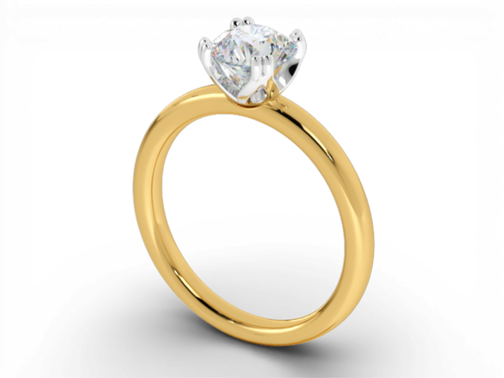 14kt Yellow Gold 4-Prong Solitaire Engagement Ring – 0.50ct Round