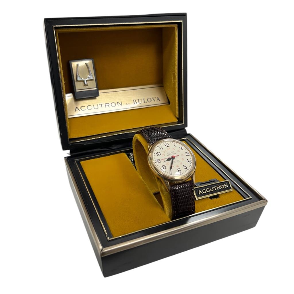 Certified Authentic Bulova Accutron 35mm Yellow Stainless Steel Watch