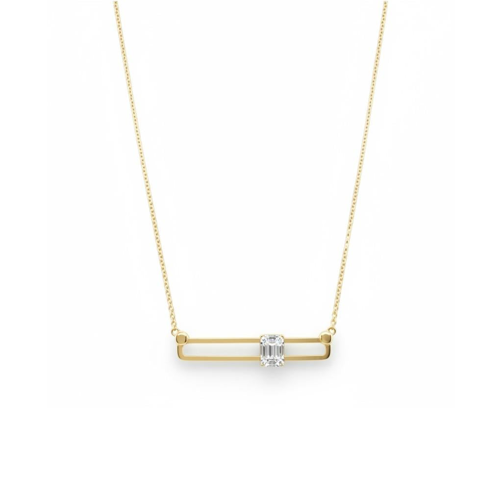 14KT Two Tone Slide Link Diamond Necklace