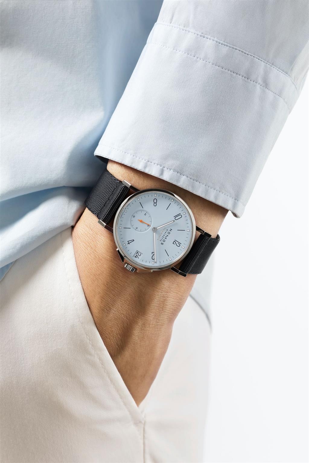 NOMOS Glashütte Ahoi neomatik 38 Date Sky 516 Automatic Blue Dial Watch