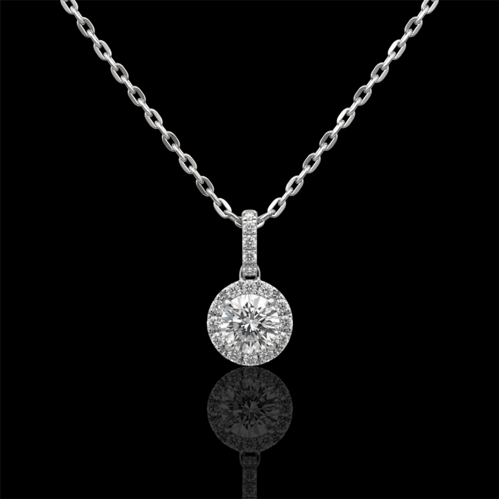 Eternity Round Diamond Halo Pendant