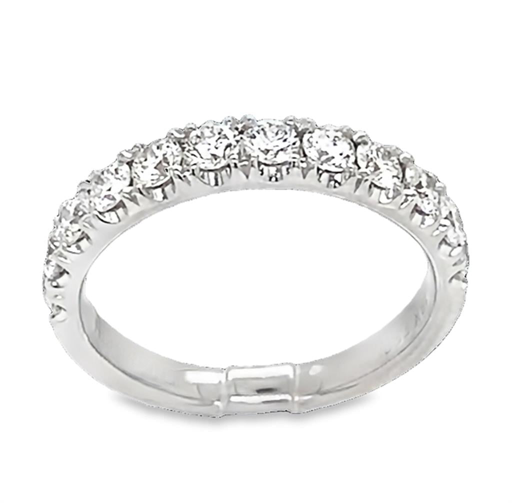 18kt Polished White Gold Diamond Wedding Band – 0.96ct  - side view