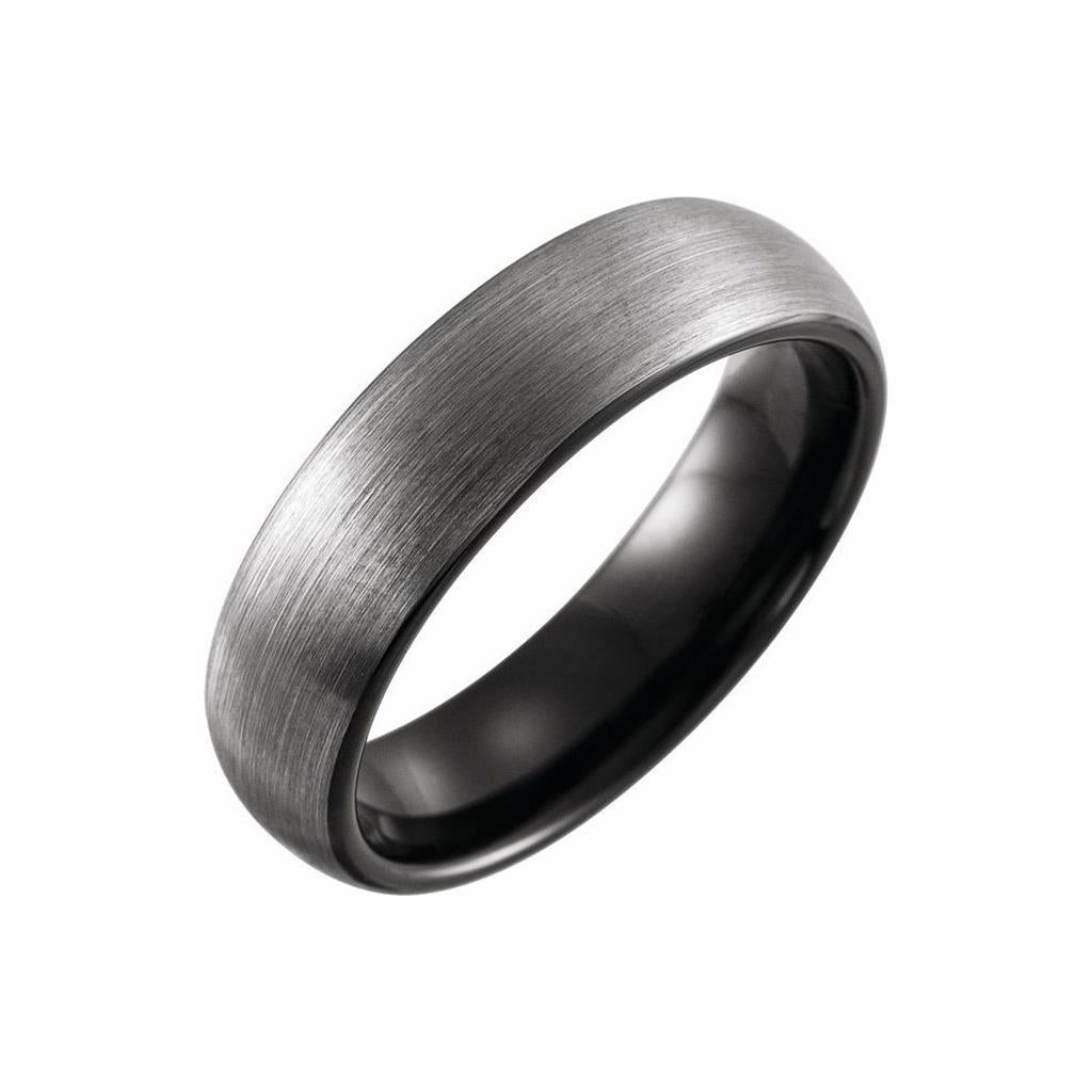 Tungsten 6mm Half-Round Band – Size 8.5