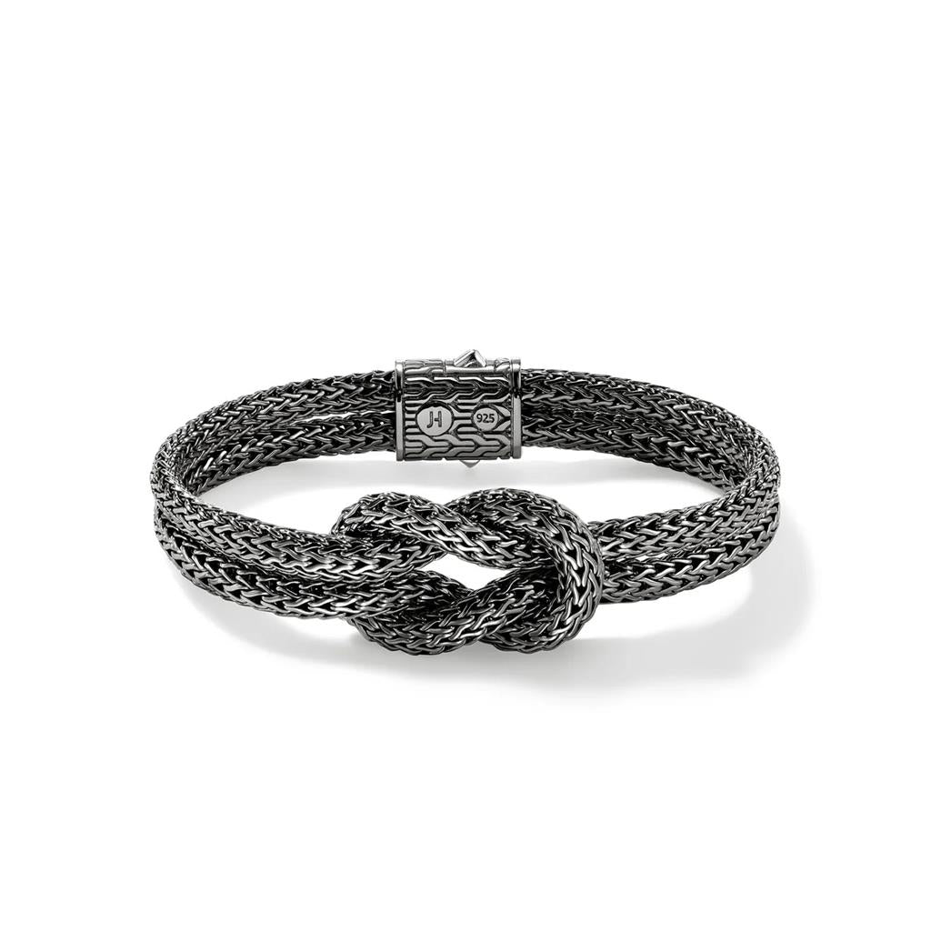 Sterling Silver Black Rhodium Love Knot Bracelet