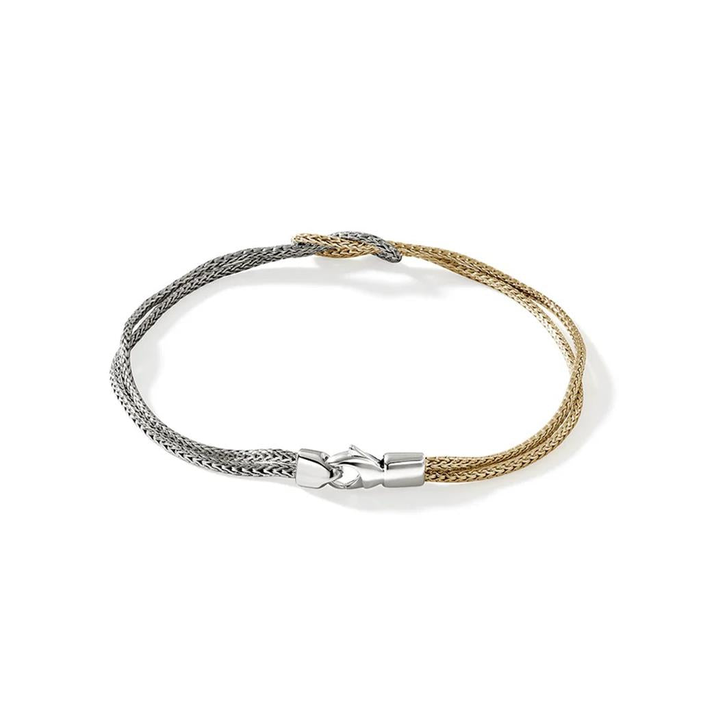 Love Knot Bracelet – 1.8mm Sterling Silver & 14kt Yellow Gold BUZZ900776XUM