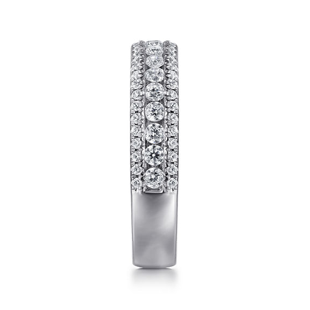 14KT White Gold Wide Diamond Wedding Band Designed By Gabriel & Co.