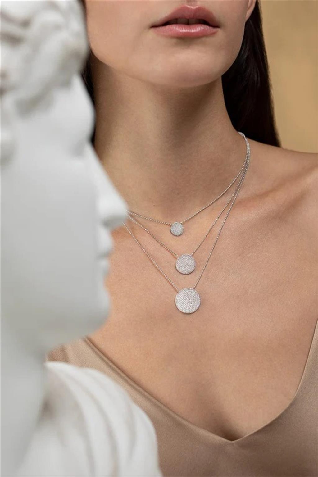 14K White Gold Diamond Mini Infinity Necklace