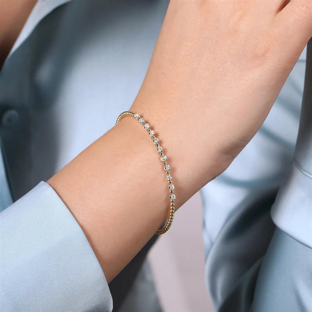 14kt Two-Tone Bujukan Split Bangle Diamond Bracelet BG4279-6M45JJ