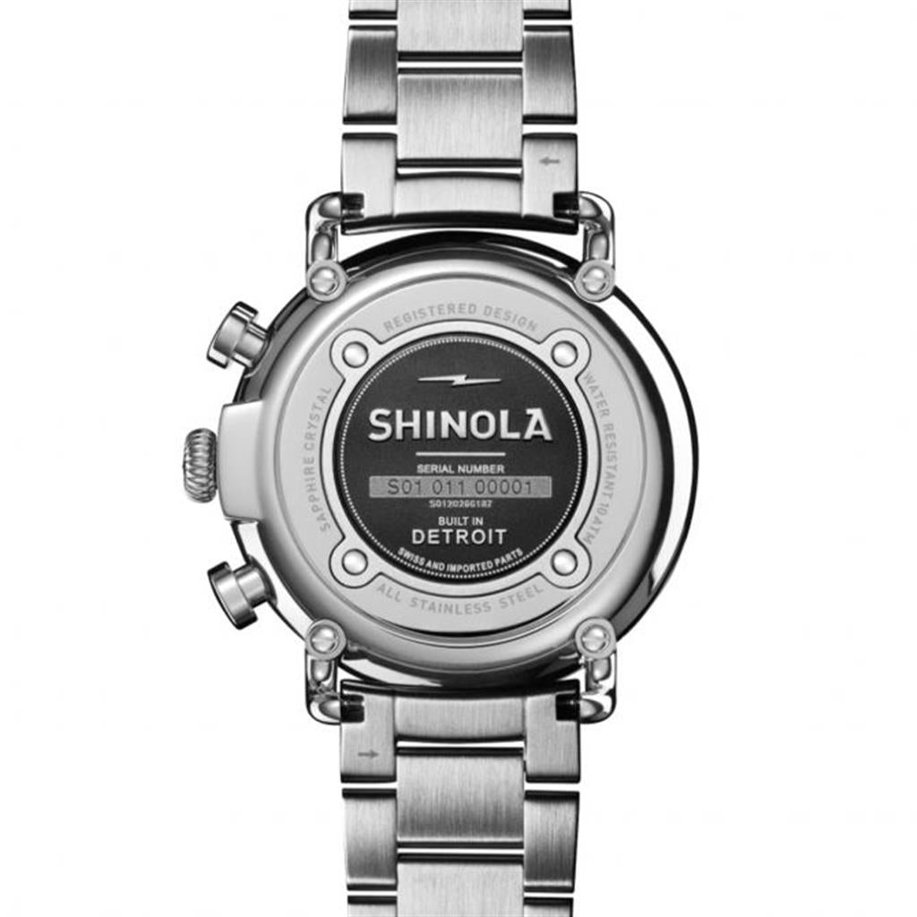 Shinolla Runwell Chronograph 41mm Watch, Black Dial - back view