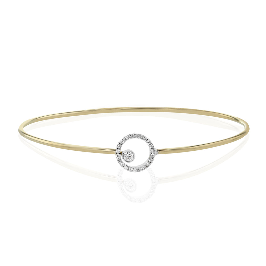 14kt Yellow & White Gold Diamond Circle Bangle