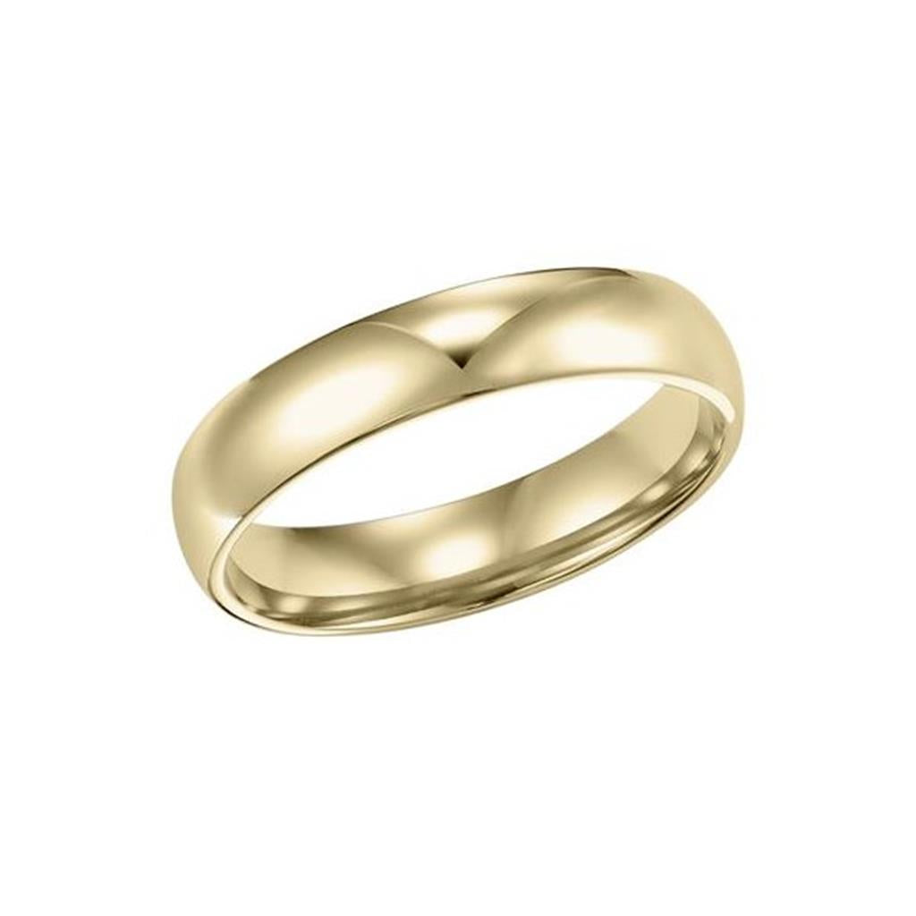 14kt Yellow Gold 4mm Low Dome Comfort Fit Wedding Band -Size 5