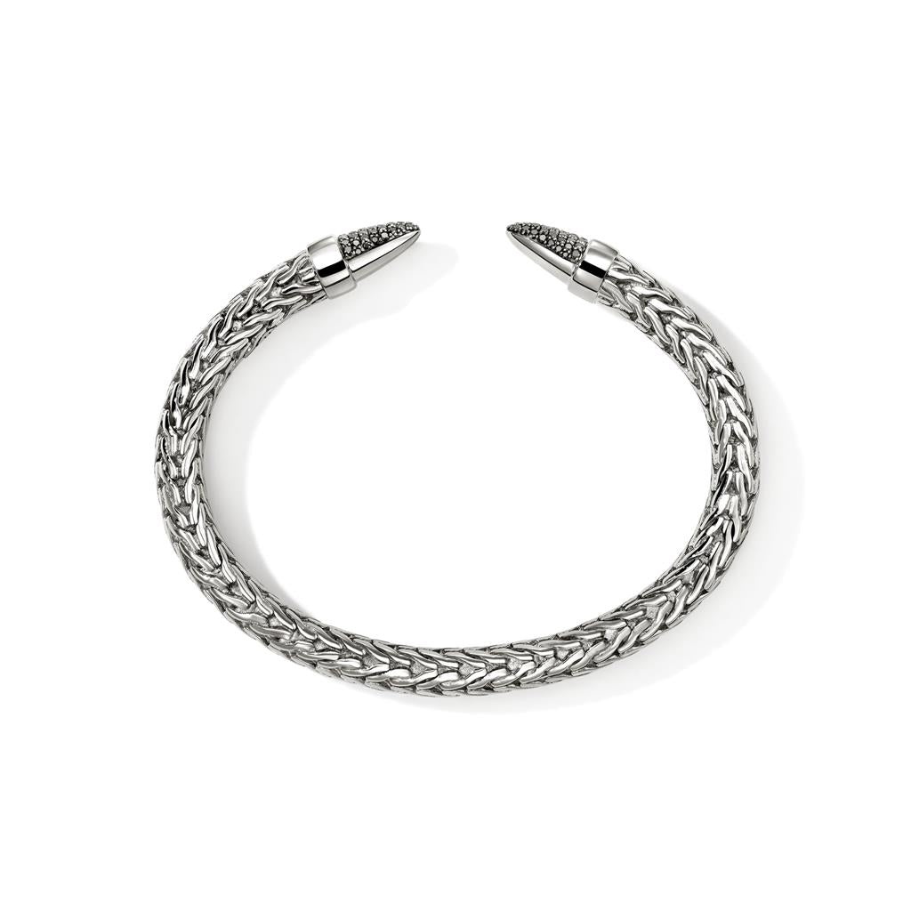 Spear 50 Flex Cuff Bracelet – Sterling Silver with 0.77ct Black Diamond Pavé