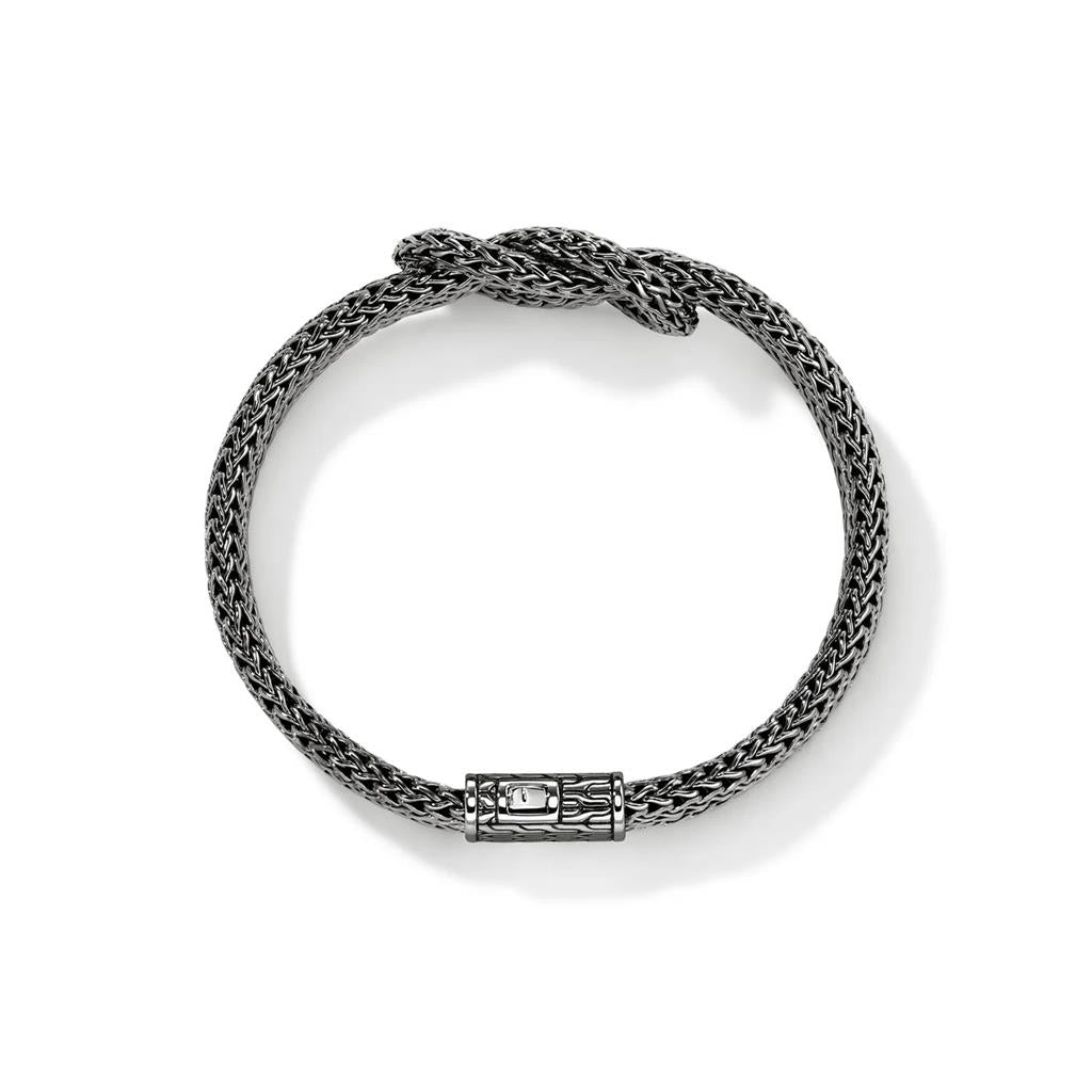 Sterling Silver Black Rhodium Love Knot Bracelet