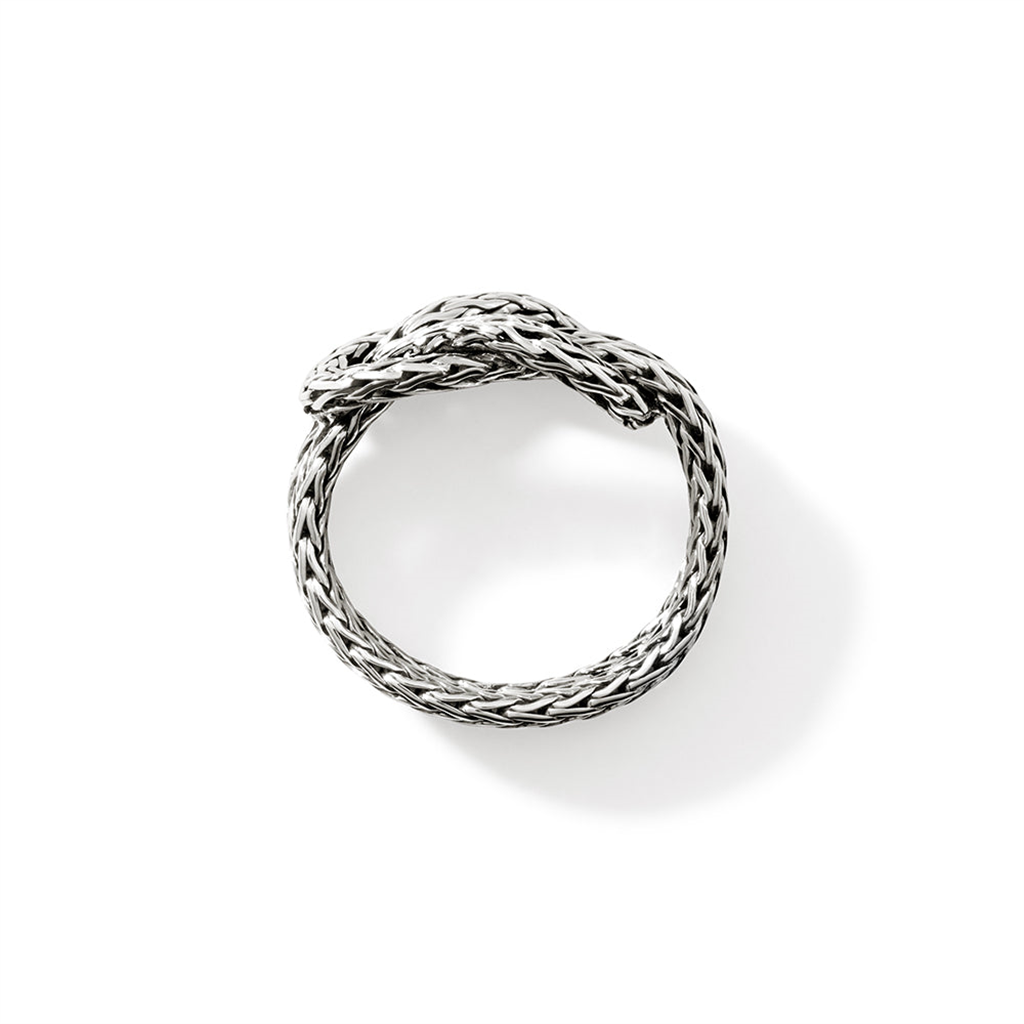 Sterling Silver Classic Chain 2.5mm Love Knot Ring – Size 8