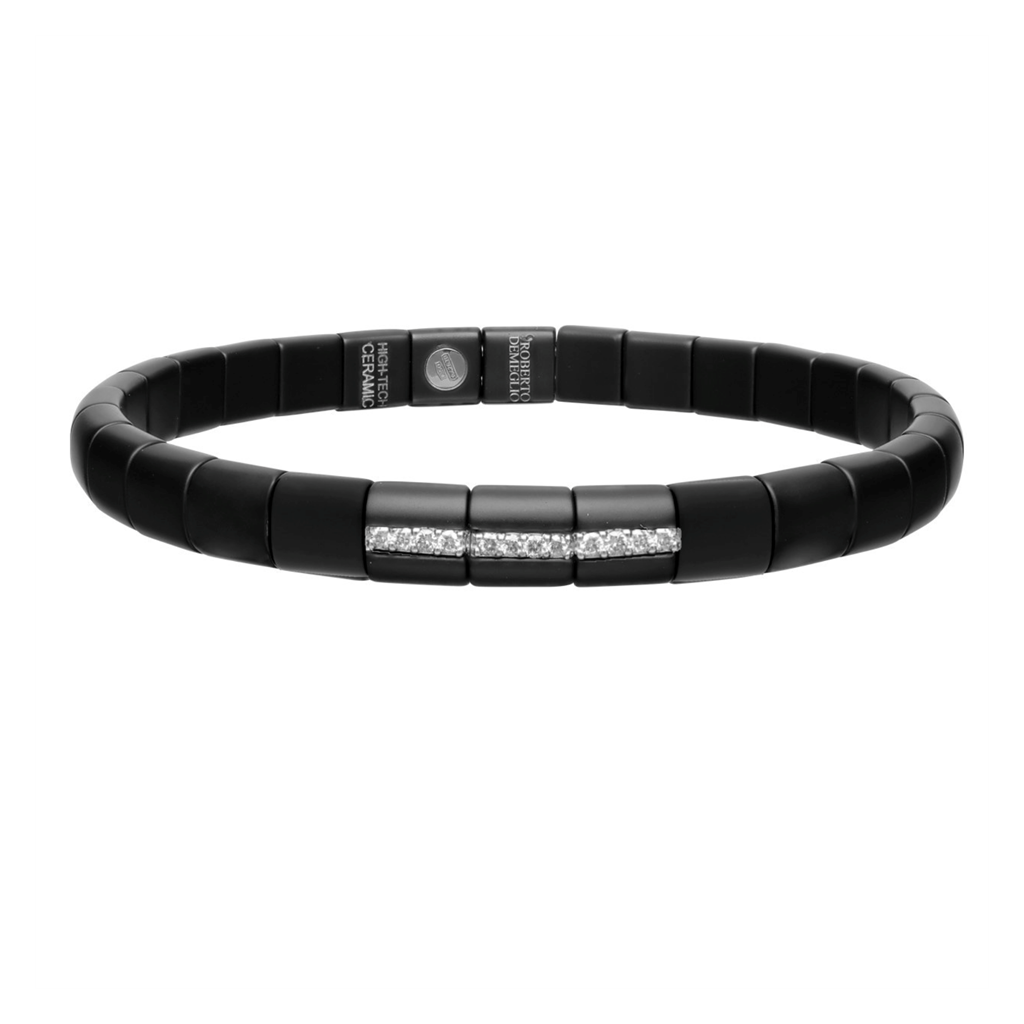 Demeglio Black Ceramic & 18KT White Gold Diamond Bracelet