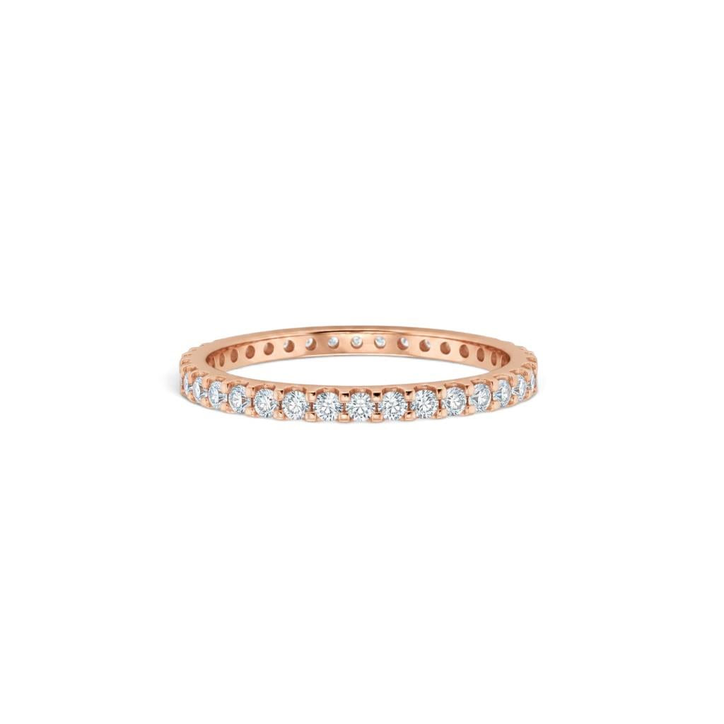 14kt Rose Gold Diamond Eternity Band – Size 7