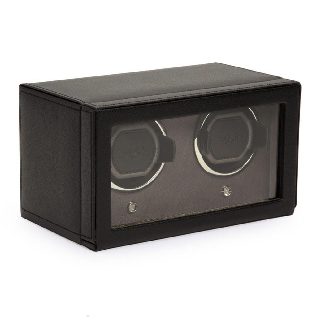Wolf Cub Double Watch Winder with Cover 461103 – Black
